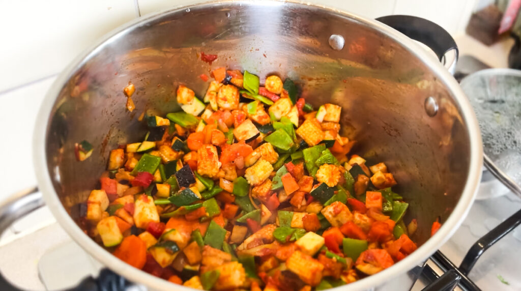 cooked vegetables for ratatouille recipe